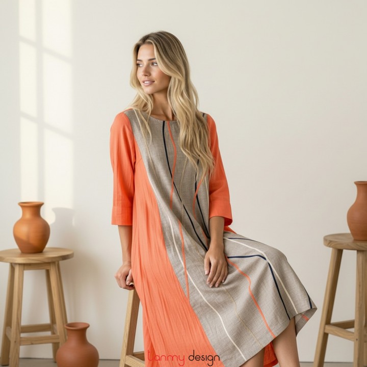 Váy phối sườn, chạy dải lụa JIN CODONS LN/L16